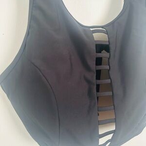 Black Cutout bathing suit Top X-Large NWT